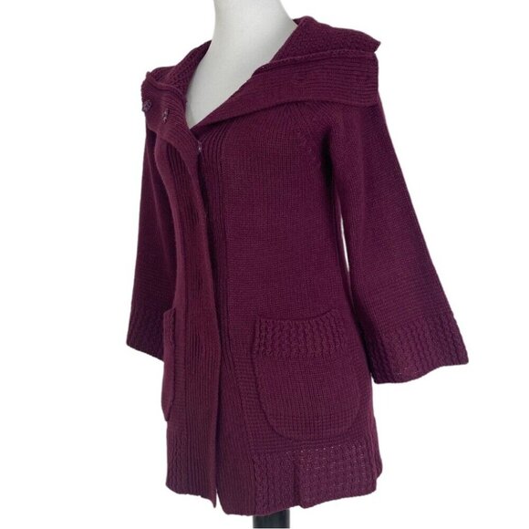 Talie Women's Purple Romantic Hip Length Casual Knit Cardigan Sweater Small/C34 - Picture 5 of 9